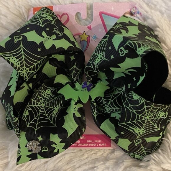 Jojo Siwa Halloween Glow In The Dark Bat Print Bow Brand Halloween Accessories - Picture 2 of 3